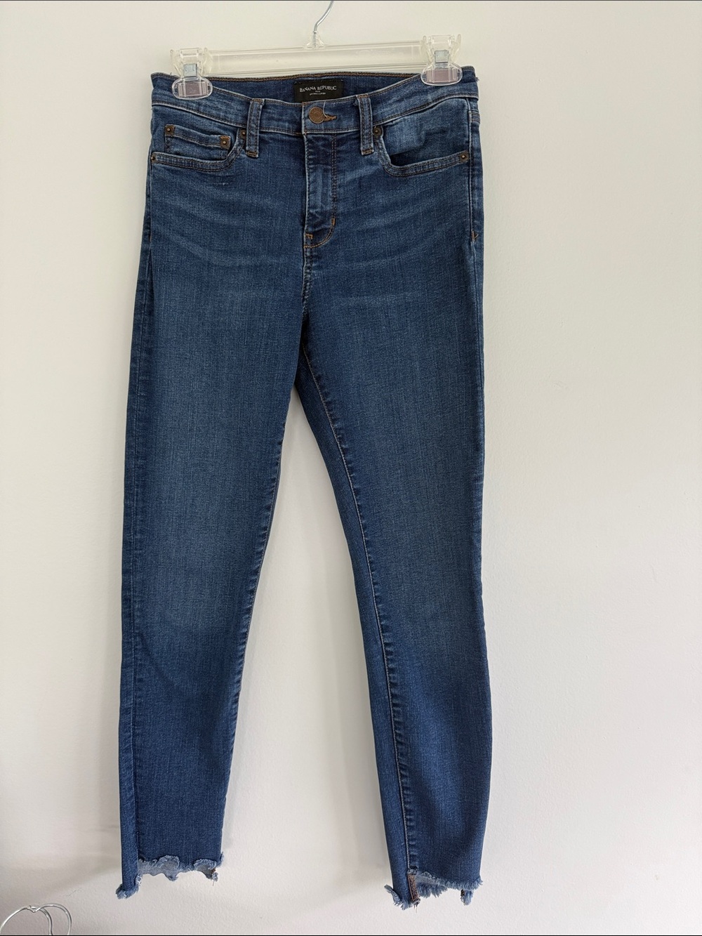 Banana Republic Skinny Crop Jeans with Frayed Hem, 27/4
